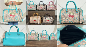 Bolso de Mano de Cuero Vacuno Auténtico Hecho a Mano, Estilo Western, con Detalles en Turquesa, para Uso Diario - Product Image 3