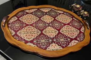 Trendy Pattern Enameled MDF Printed Tray Customize Size Storage Tray Handmade Handicraft Top Quality Enamel Tray By UO INDIA - Product Image 5