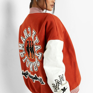 Chaquetas de Béisbol Vaqueras para Mujer Fabricadas en Pakistán, con Diseño de Parches a la Moda, Bloques de Color y Cierre de Cremallera Gruesa - Product Image 5