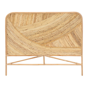 Classic French Rattan <b>Headboard</b> Wicker <b>Headboard</b> Panel Handcrafted Cane Bed Frame for Contemporary Bedroom Design - Product Image 1