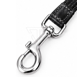 Ensemble collier et laisse pour chien en cuir avec motif uni, boucle en métal réglable et respirante avec anneau en D et boucle facile à saisir - Product Image 5