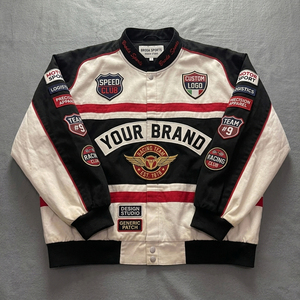 Wholesale Oem Odm 100% Cotton Custom Made Design Embroidered Motorcycle F1 Racing Premium Quality Vintage Varsity Nascar <b>Jacket</b> - Product Image 4
