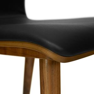 Silla de Comedor Moderna Seida, Estructura de Madera de Teca Sólida, Tapicería de Cuero PU, Ecológica, Altura Ajustable, para Uso en Interiores de Apartamentos - Product Image 5