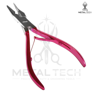 Pince à extensions de cheveux en acier inoxydable avec micro-perles, manche rose, pince à extensions de cheveux humains avec dents pour extensions de cheveux - Product Image 2