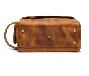 Personalized Dopp <b>Kit</b> Organizer Cosmetic <b>Shaving</b> Traveling <b>Kit</b> Bag Vintage Handmade Mens Genuine Leather Toiletry Bag - Product Image 4
