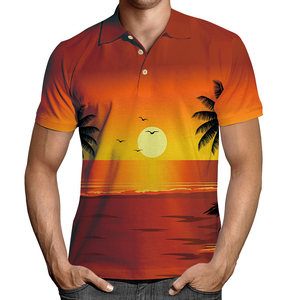 Envío Gratis, Camiseta Polo de Manga Corta con Estampado 3D de Amanecer y Atardecer, Secado Rápido, Estilo Harajuku, Ropa Urbana - Product Image 4