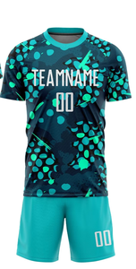 Maillot de football personnalisé sublimé, col rond, manches courtes, polyester respirant, motif à pois, vêtements de sport toutes saisons - Product Image 5
