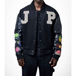 Viral Varsity <b>Jacket</b> High Quality Custom Men's Varsity <b>Jacket</b> Solid Color Letterman <b>Jacket</b> Premium Streetwear OEM Manufacturer - Product Image 1