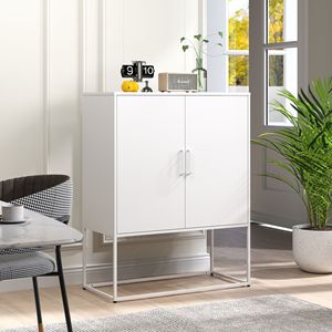 Moderna armadietto portaoggetti in acciaio pesante Free Standing Buffet credenza 2 ripiani facile montaggio Anti-punta armadio da cucina camera da letto - Product Image 2