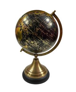 Globe terrestre rotatif en aluminium fait main avec support, design Art Déco, pour la maison, le bureau, cadeau pour enfants et adultes - Product Image 1