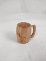 Tasse à thé et soucoupe en bois de hêtre finlandais, style nordique, écologique, 250 ml, avec poignée en bois de caoutchouc de haute qualité, vente en gros pour artisans