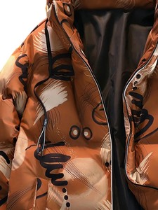 New Design High Quality Winter <b>Thick</b> Warm Waterproof Windbreaker Front Logo Hooded Bomber Style Padded Puffer <b>Jacket</b> - Product Image 4