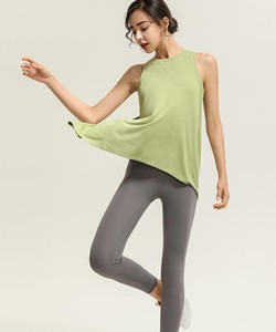 T-shirts de sport décontractés sans manches pour femmes, dos ouvert, séchage rapide, doux, haute élasticité, tricotés 100% coton - Product Image 1