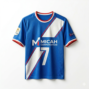 Camiseta de Fútbol Azul Rey Edición Especial "Número 7" de Micah Corporation con Faja Geométrica y Parches en las Mangas de Torneo - Product Image 1