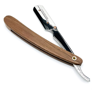 Custom Pouch or logo Steel Razors Folding Shaving Knife Wood Handle Straight razor Knife <b>Barber</b> razor with Replaceable <b>Blades</b> - Product Image 4