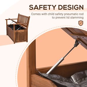 "Teak Deck <b>Box</b> with 41 Gallon Storage Capacity and PE Lining <b>for</b> <b>Garden</b> <b>Tools</b>" - Product Image 5