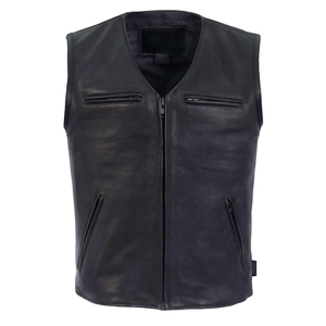 New Look Winter Vintage Biker Leather Motorcycle <b>Vest</b> Breathable Waterproof Eco-Friendly High Quality Brown Black Custom Size - Product Image 1