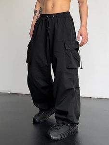 Men's Parachute Pants Casual Baggy Cargo <b>Drawstring</b> <b>Trouser</b> - Product Image 2