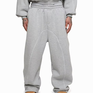 Ensemble de survêtement polaire gris à capuche pour homme, 2 pièces, décontracté, uni, manches longues, coupe ample, 100 % coton, écologique et respirant - Product Image 4