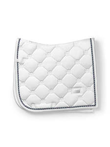 Ensemble de tapis de selle de dressage blanc PORTACE ENTERPRISES, 2 pièces, matelassé en coton et polyester, garniture marine, sangles d'emballage légères pour - Product Image 1