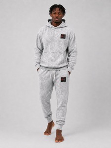 Ensemble de survêtement homme oversize délavé à l'acide, sweat à capuche et pantalon de jogging fuselé en mélange de coton doux, idéal pour l'entraînement et la détente - Product Image 1