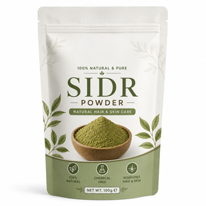 Poudre de feuilles de Sidr 100% naturelle et pure de qualité cosmétique, qualité supérieure, 100g, fournisseur en gros de poudre de feuilles de Sidr en vrac d'Inde - Product Image 1