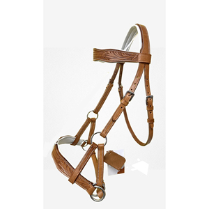 Brida para Caballos Polo, Ajustable, de Cuero Genuino, con Acolchado, Riendas Cómodas y Duraderas, para Entrenamiento Ecuestre y Seguridad en la Monta - Product Image 3