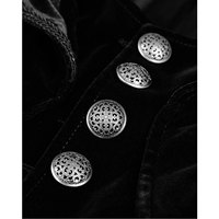 Veste Gothique Femme, Costume Médiéval Steampunk, Manteau de Soirée Brodé à Boutonnage Simple avec Manches en Dentelle, Coupe Slim