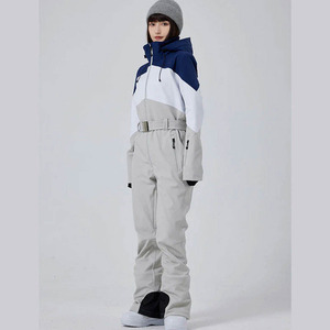 Traje de Esquí Profesional Personalizado de una Pieza, Impermeable 10.000 mm, Cortavientos, con Capucha, Elástico, con Bloques de Color, Cálido y Holgado - Product Image 5