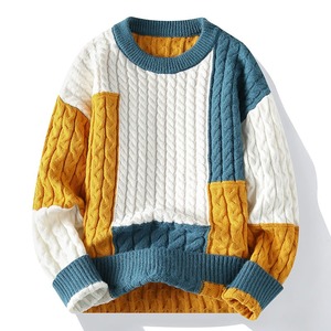 Pull-over Tendance Vintage 2026 de Qualité Supérieure, Tissé Respirant avec Logo Jacquard 3D sur le Devant, Pull Mode Homme Hiver en Laine Grossière - Product Image 1