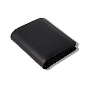 Tarjetero de Cuero Genuino con Logotipo Personalizado Bordado de Alta Calidad al por Mayor, Doble Pliegue, RFID, Corto, Multifuncional, de Gran Capacidad - Product Image 1