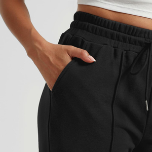 New arrived 2026 100% Cotton Women's Sweatpants Custom Screen Printed Logo heavyweight solid colour custom flared ladies <b>trouser</b> - Product Image 6