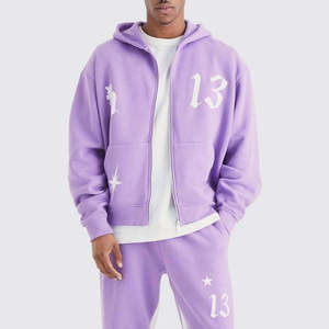 Sweat-shirt à capuche zippé pour homme WARPRO INDUSTRY, gris uni, 100% coton molletonné, vêtement décontracté d'automne, poches latérales, design 2 en 1, 340g - Product Image 5