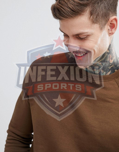 Sweat-shirt en coton marron pour homme, coupe classique, col rond, tricoté, couleur unie, vêtement d'automne décontracté - Product Image 2