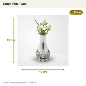 Vase en laiton fait main en forme de pétale de lotus, 22 cm, poli miroir, centre de table pour la maison/l'hôtel/mariage - Product Image 5