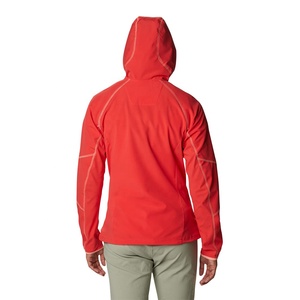 Chaqueta de concha suave informal unisex para otoño, capucha impermeable transpirable a prueba de viento, tela de lona frontal para deportes al aire libre para mujer - Product Image 4