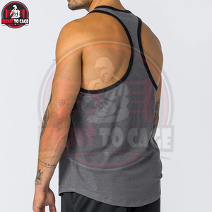 Latest With Black Colored Rib Style O Neck Lightweight Fabric Easy To Wear For Wholesale Rate New Arrival Trendy Fitness <b>Singlet</b> - Product Image 4