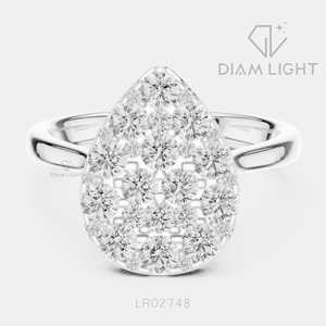 Bague de fiançailles en or blanc 14 carats avec diamant de laboratoire de 1,131 carat, coupe ronde, bague de mariée, certifiée IGI, bijoux fins, cadeau pour femme - Product Image 1