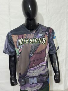 เสื้อเบสบอลอเมริกันแบบเย็บตะเข็บคุณภาพสูงรุ่นใหม่ปี 2025 ขายส่ง ปรับแต่งได้ ไซส์ใหญ่พิเศษสำหรับผู้ใหญ่ คอวี ผลิตจากโพลีเอสเตอร์ 100% - Product Image 4