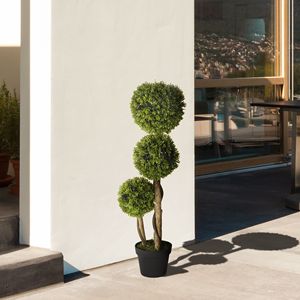 Albero Artificiale in Vaso per Interni/Esterni, Topiaria a 3 Sfere in Bosso con Design Elegante, Piante Finte di Qualità per Uso Domestico - Product Image 5