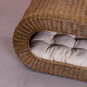Modern Oval Rattan Pet <b>Cave</b> <b>Bed</b> Enclosed Wicker Pet House Cozy Hideaway Pet Nest with Cushion Breathable Handmade Cat <b>Bed</b> - Product Image 4