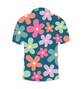 เสื้อโปโลพิมพ์ลายดอกไม้หลากสีสไตล์เรโทรสำหรับผู้ชายแขนสั้นลำลองแฟชั่นฤดูร้อน - Product Image 2