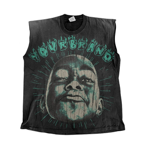 Camiseta sin Mangas Estilo Punk Personalizada para Hombre, Cuello Redondo, Diseño Gráfico Impreso en la Parte Delantera, Algodón Negro, con Logotipo - Product Image 3