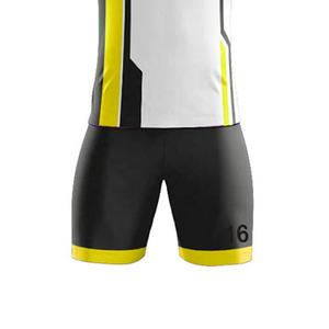 Ensemble de football Maillot de football Dernière conception Vêtements de football pour adultes avec logo personnalisé Confortable et doux Couleur unie Manches courtes Col en V - Product Image 5