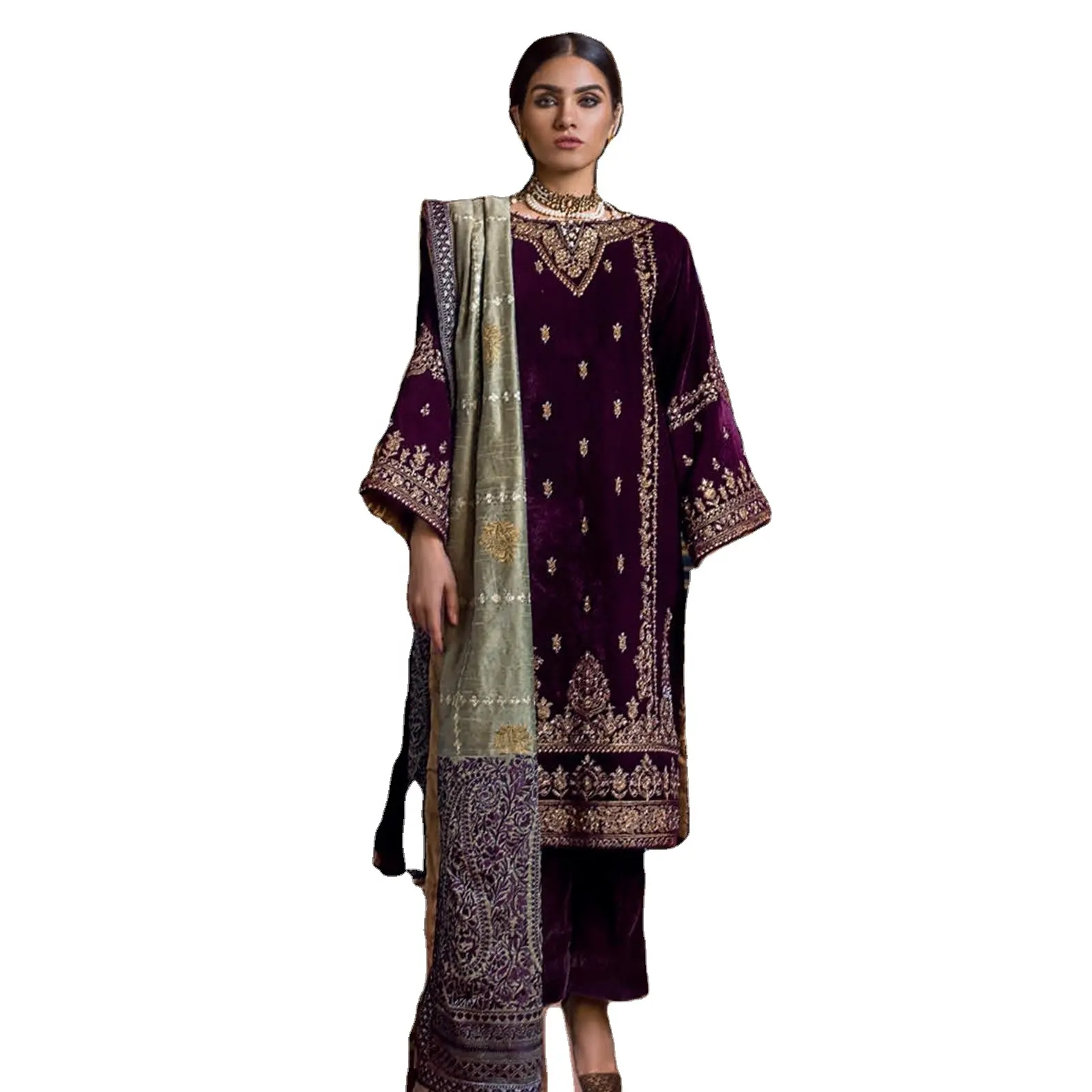 Bộ Lạc Pakistan Đẹp Salwar Kameez Shalwar Kurti Dài Frock Dress Trong Nhung Wedding Wear Đảng Dress Anarkali Saree Kurta