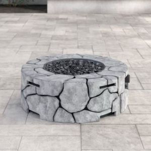 Braciere da Esterno in Cemento Rinforzato con Fibra, Grigio Pietra, 9 H X 28 W - Product Image 2