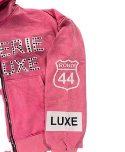 Sudadera con Capucha Oversize Estilo Urbano Vintage 2025, Lavado a la Piedra, Corte Boxy, Bordada con Tachuelas y Pedrería, con Bolsillos, 100% Algodón - Product Image 4