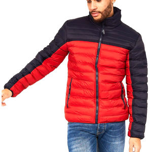 Chaqueta acolchada con bloques de color y bolsillos con cremallera, nuevo diseño personalizado profesional 2024, ligera para hombre, chaqueta tipo burbuja. - Product Image 4