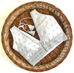 Chemisier moderne a zari, travail de fil et travail manuel prêt à chemisier a froent motif ouvert et beau noeud été - Product Image 6