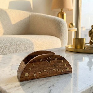 Boîte à mouchoirs moderne en bois avec design vintage, écologique, faite à la main, autoportante pour la décoration du salon - Product Image 4